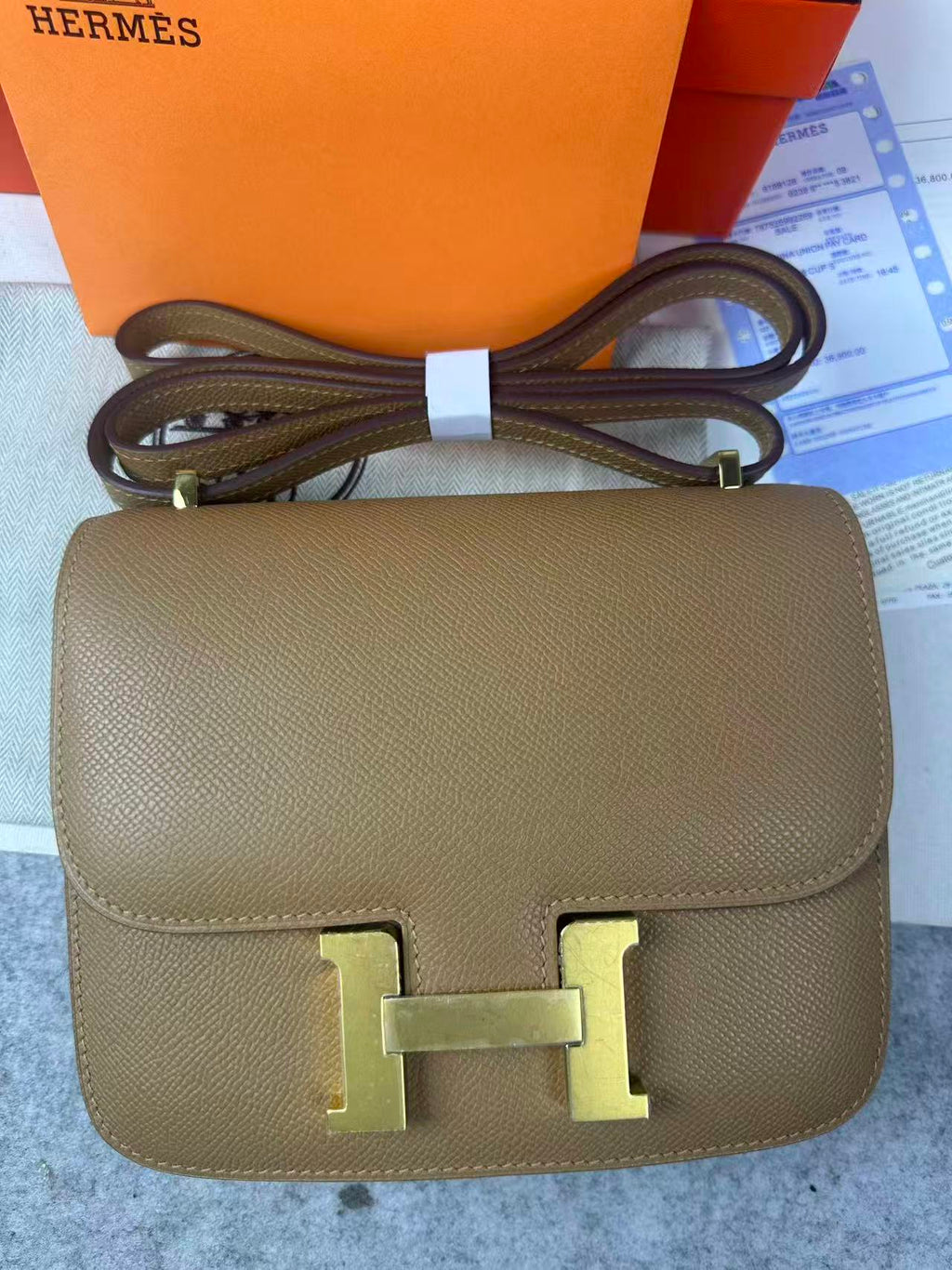Hermès Constance 18 Etoupe Epsom Leather Gold Hardware