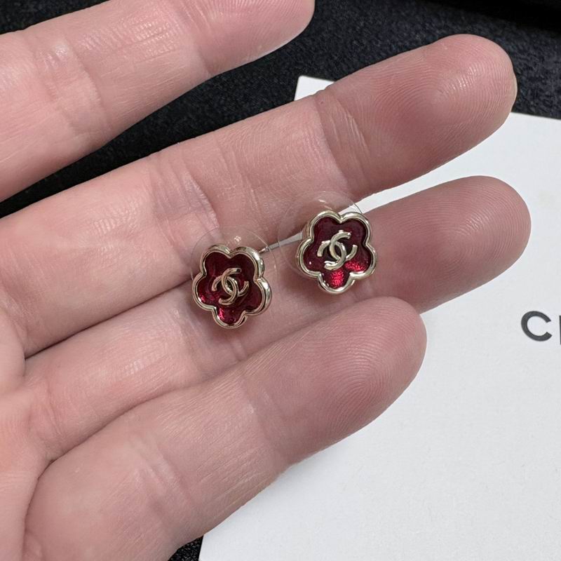 Chanel Earring Red Gold 817