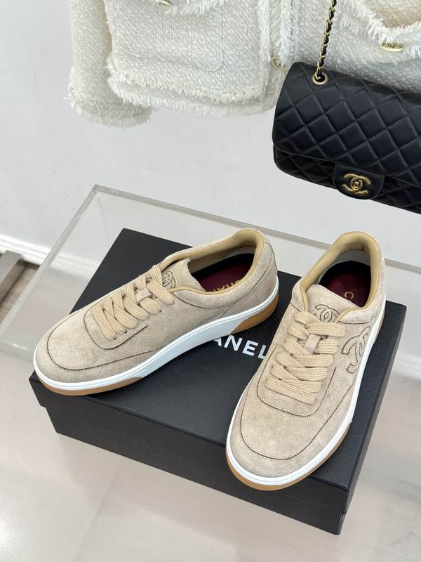 Chanel Beige CC Low-Top Sneakers