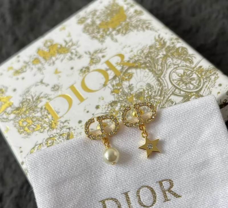 Dior Pearl Gold Star Earrings 824