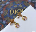 Dior Beetle Gold Pink Earrings 824