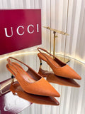 Gucci Slingback Pumps – Cognac GG Canvas & Leather