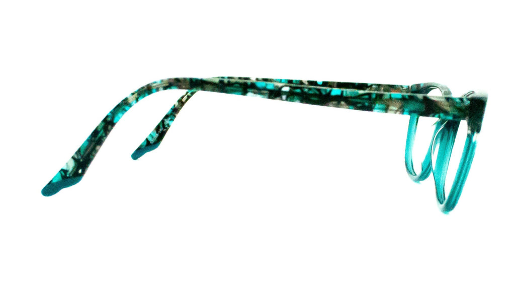Aqua Green & Blue Square Cateye Ladies Glasses Frame