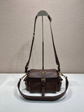 Prada Leather Crossbody Bag – Dark Brown
