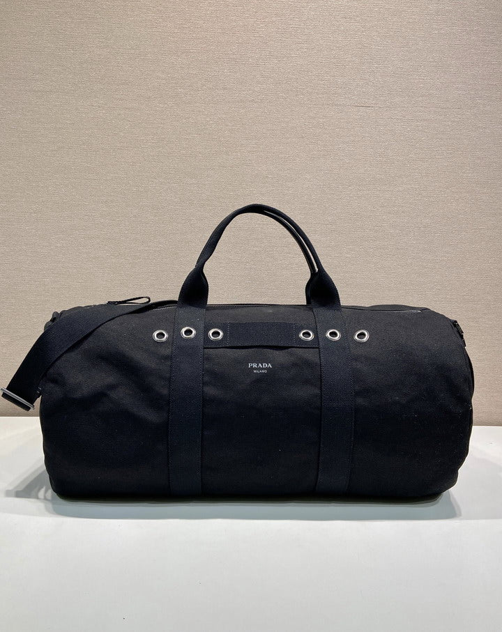 Prada Milano Canvas Duffle Bag – Black